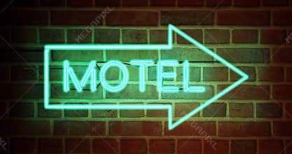 Neon motel sign means motor Lodge available for accommodation - 4k