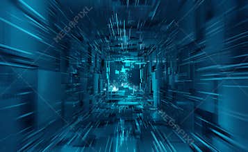 Virtual Data Center. Digital streams and future technology. Deep machine learning