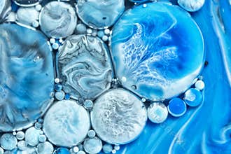 Colourful acrylic bubbles.Abstract ink design template mixed texture background. Liquid color backdrop. Wallpaper pattern. Oil