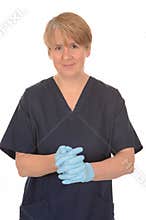 Nurse with medical gloves