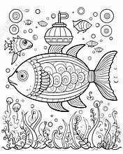Fish coloring pages for small kids
