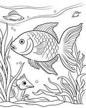 Fish coloring pages for small kids