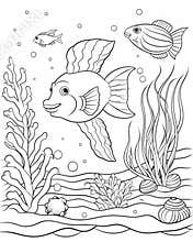 Fish coloring pages for small kids