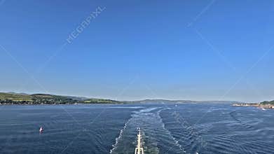 A Time-lapse Recording Taken From a Ship as it Sails Down the Firth of Clyde