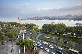 traffic in xiamen in fujian in China