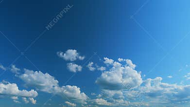 Nature Of Blue Sky With Clouds In Morning. Blue Sky Background With Clouds. Blue Sky With White Clouds. Timelapse.
