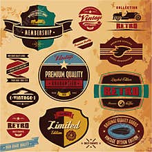 Retro labels and badges