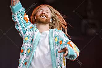 Ryder Eurovision Song Contest singer in concert at Hatfield House in Hatfield, UK
