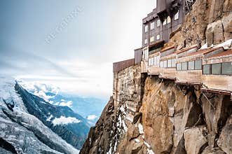 View of the Alps from Aiguille du Midi mountain.
