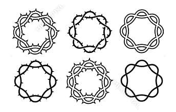 A set of stylized wreaths