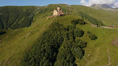 Gergeti Trinity church near mount Kazbek