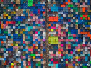 Colorful tents of Muslims congregation