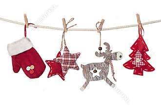 Christmas decorations hanging