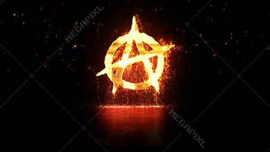 Anarchy Symbol Burning and Sparks 4K Loop