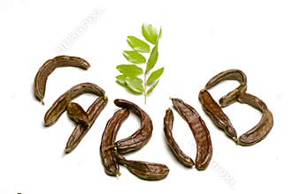 Carob written w pods sign