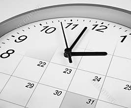 Clock and calendar. time management concept.