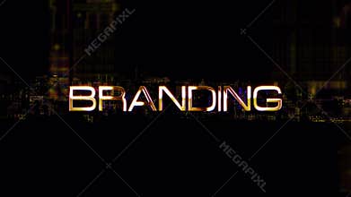 3D animation of Branding glow glitch text digital effect