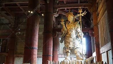 Bishamonten Statue at Todaiji Temple in Nara, Japan