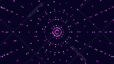 Cosmic purple circle hypnotic clockwise motion of dots