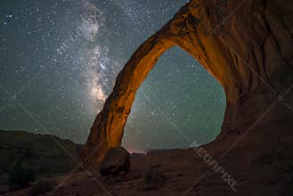 Awe of Ceation - Milky Way Behind Corona Arch