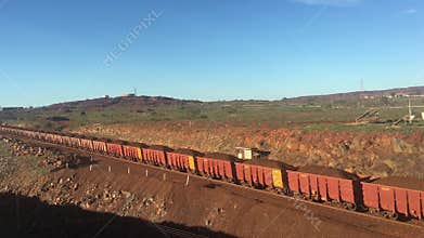 Iron ore train in Port of Dampier Western Australia