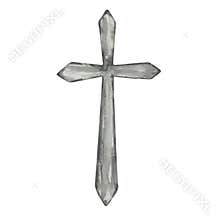 Watercolor cross, Easter religious symbol