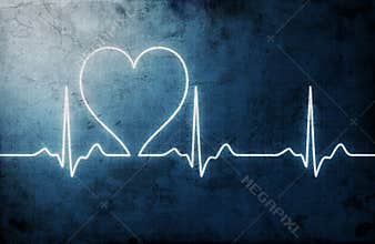 Grungy heart beat