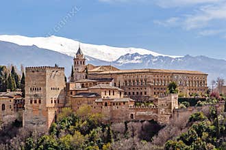 The Alhambra Complex in Granada, Andalusia, Spain.
