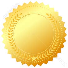 Golden award medal