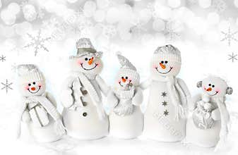 Christmas snowman family