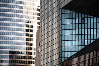 Modern glass buildings