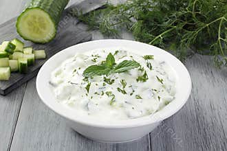 Tzatziki yogurt and cucumber