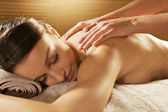 Relaxing back massage at spa