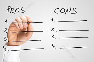 Man drawing up a list of pros and cons