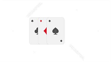 Poker hand of four aces. Consecutive appearance of four aces