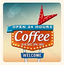 Retro Neon Sign Coffee