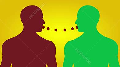 Animation of Virus Transmission from Human to Human