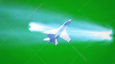 Fighter Jet Aerobatics: Smoke Trails and Green Screen Flight