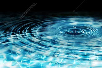 Drop in crystal clear water