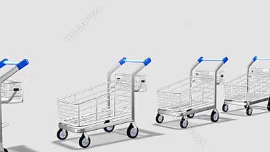 Trolleys in motion. Concept of consumer society
