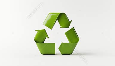 White Background With A Recycling Symbol And Trash Symbol