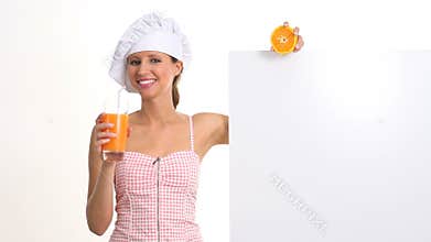 Woman who explains the diet and wellness drinking