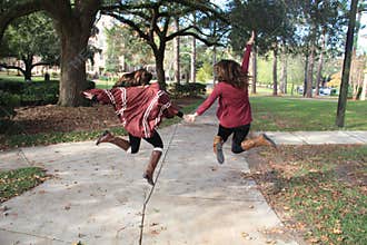 Jumping College Girls