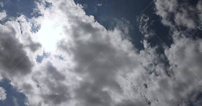 summer, beautiful white clouds in the blue sky