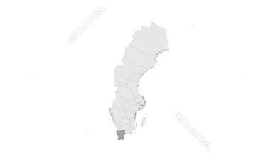 Location Skane County on map Sweden. 3d Skane County flag map marker location pin. Map of Sweden