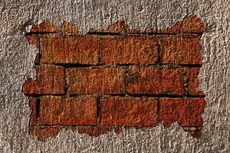 Broken brick wall frame