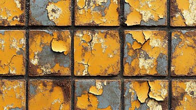 Peeling Paint on Tile Wall