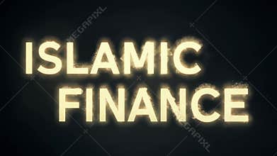A video of Islamic finance is shown with a black background. The words \"Islamic