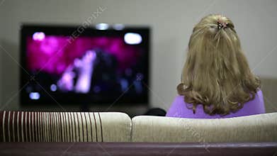 Woman watching TV