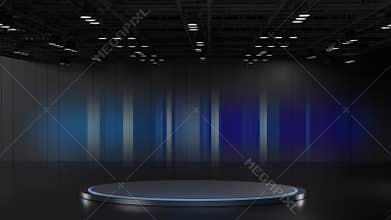 3D Virtual TV Studio News, Backdrop For TV Shows .TV On Wall.3D Virtual News Studio Background